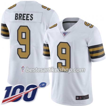 Herren New Orleans Saints Trikot Drew Brees 9 Nike Weiß 100th